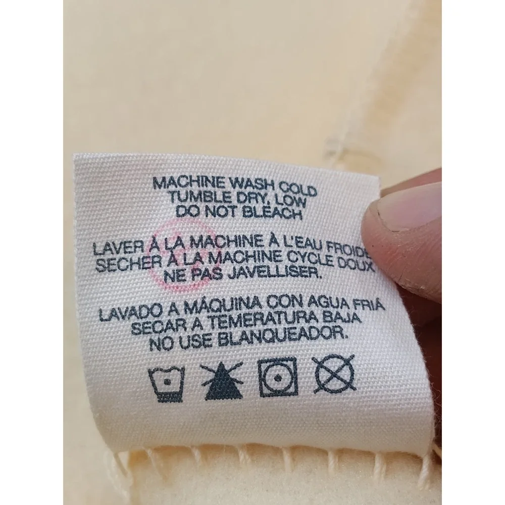 Ralph Lauren Polo Embroidered Teddy Bear Tan Fleece Throw Blanket 50x60 in. USA